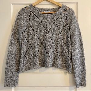 Garnet Hill - Hand Knit Bobble Cropped Sweater